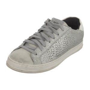 P448 Gray Glitter Suede Cheeta Premium Skate Sneakers 8